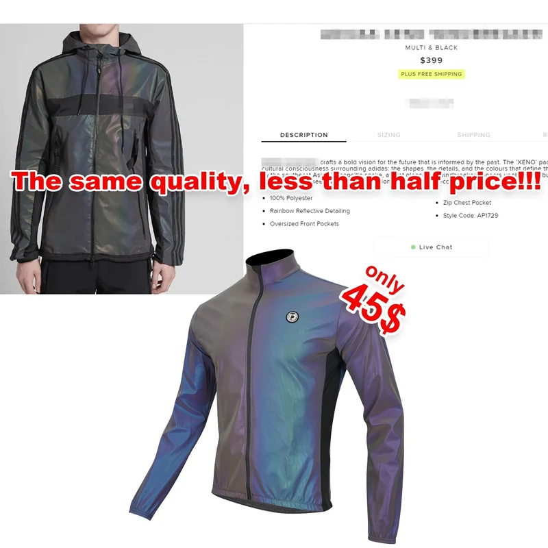 DAREVIE Fahrradjacke Herren Winter Regenbogen Reflektierender Windschutz Herren Winddicht Wasserdicht Fahrradjacke Herren Damen Frühling Herbst
