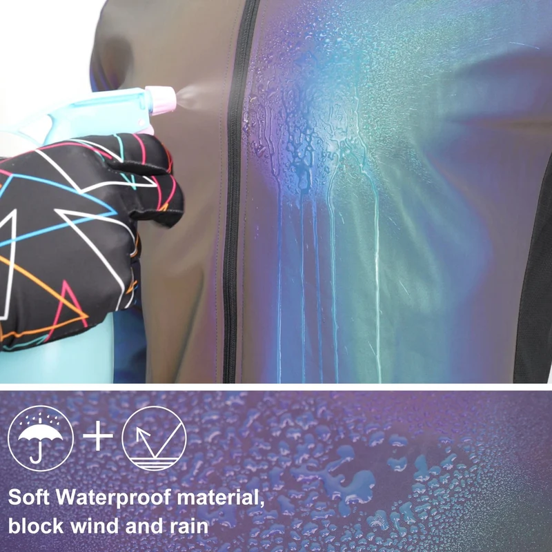 DAREVIE Fahrradjacke Herren Winter Regenbogen Reflektierender Windschutz Herren Winddicht Wasserdicht Fahrradjacke Herren Damen Frühling Herbst