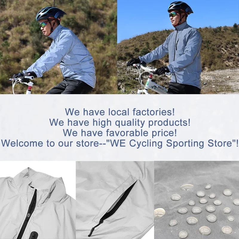 WOSAWE Vollreflektierende Fahrradjacke Herrenmantel Frühling Herbst Fahrrad Windjacke Fahrrad Weiche winddichte wasserdichte Laufjacke