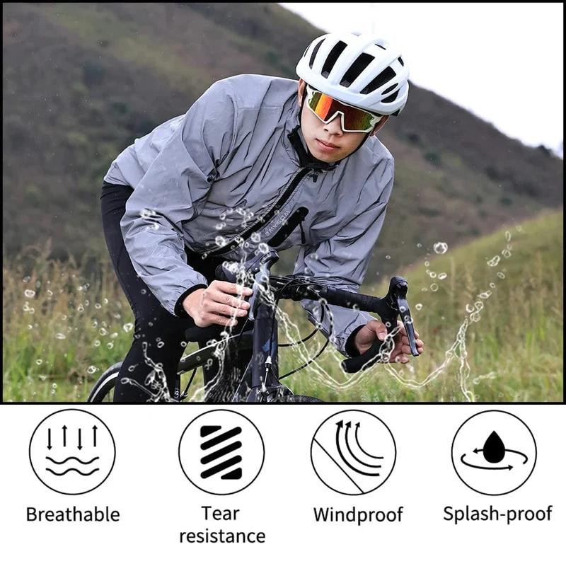 WOSAWE Vollreflektierende Fahrradjacke Herrenmantel Frühling Herbst Fahrrad Windjacke Fahrrad Weiche winddichte wasserdichte Laufjacke