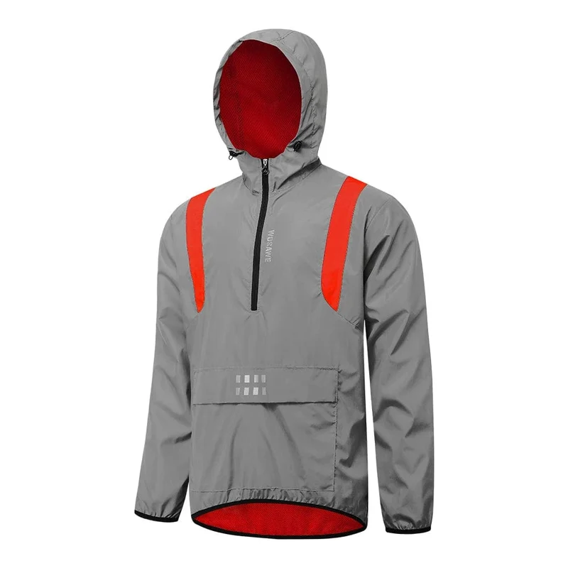 WOSAWE Vollreflektierende Fahrradjacke Herrenmantel Frühling Herbst Fahrrad Windjacke Fahrrad Weiche winddichte wasserdichte Laufjacke