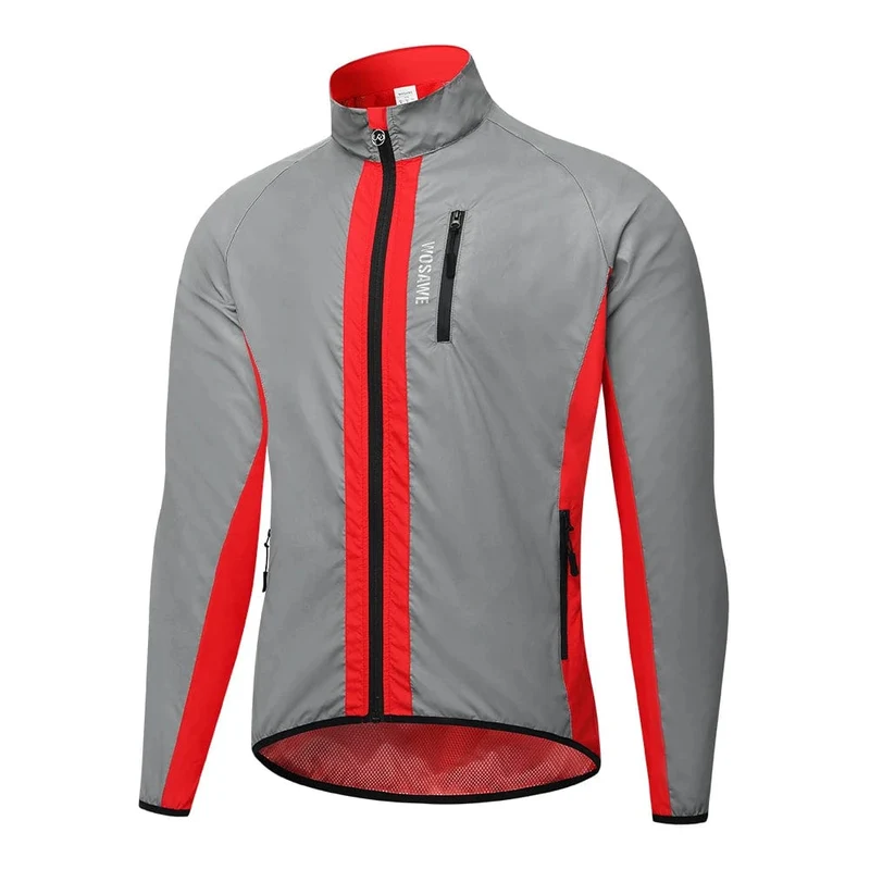 WOSAWE Vollreflektierende Fahrradjacke Herrenmantel Frühling Herbst Fahrrad Windjacke Fahrrad Weiche winddichte wasserdichte Laufjacke