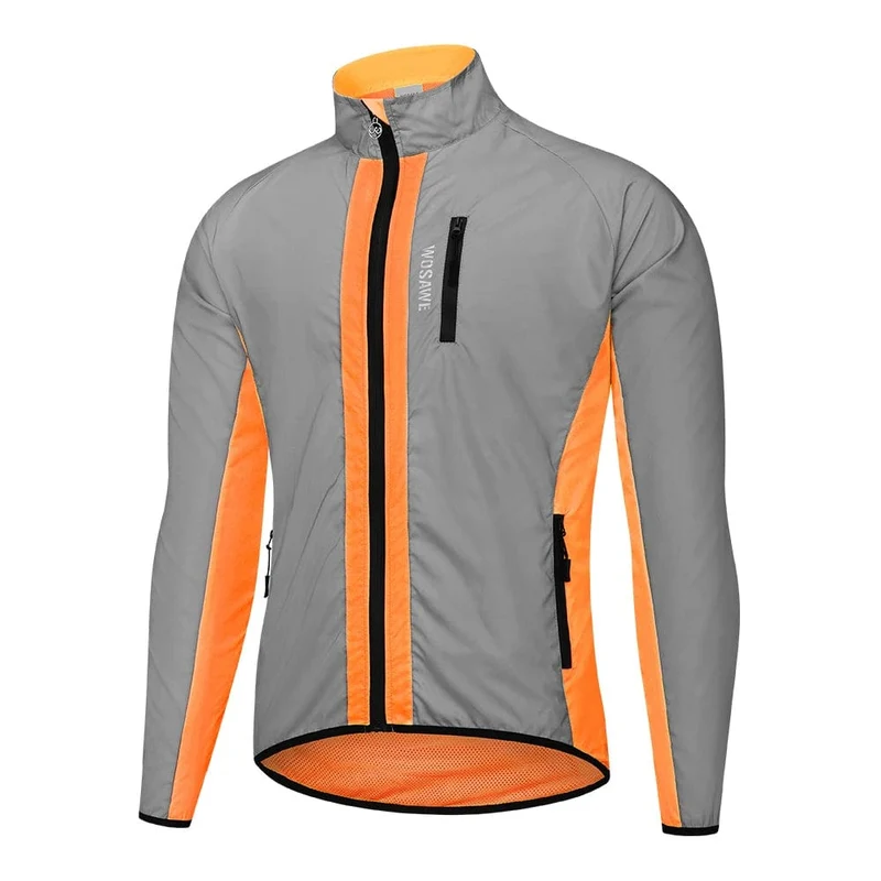 WOSAWE Vollreflektierende Fahrradjacke Herrenmantel Frühling Herbst Fahrrad Windjacke Fahrrad Weiche winddichte wasserdichte Laufjacke
