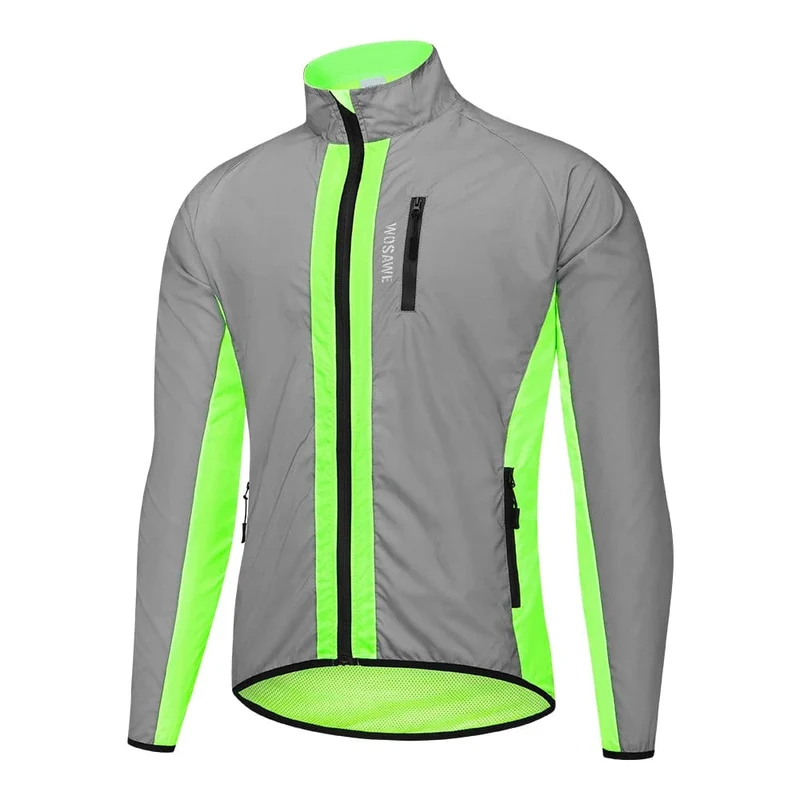 WOSAWE Vollreflektierende Fahrradjacke Herrenmantel Frühling Herbst Fahrrad Windjacke Fahrrad Weiche winddichte wasserdichte Laufjacke