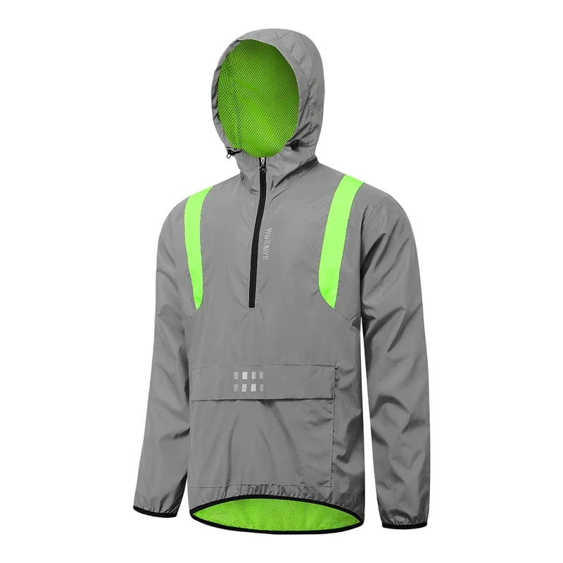 WOSAWE Vollreflektierende Fahrradjacke Herrenmantel Frühling Herbst Fahrrad Windjacke Fahrrad Weiche winddichte wasserdichte Laufjacke