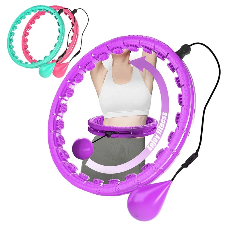 Gewichtete Massage-Fitness-Kreisreifen, Gewichtsverlust, abnehmbare Verbindungen, Sport-Hoop zur Gewichtsreduktion