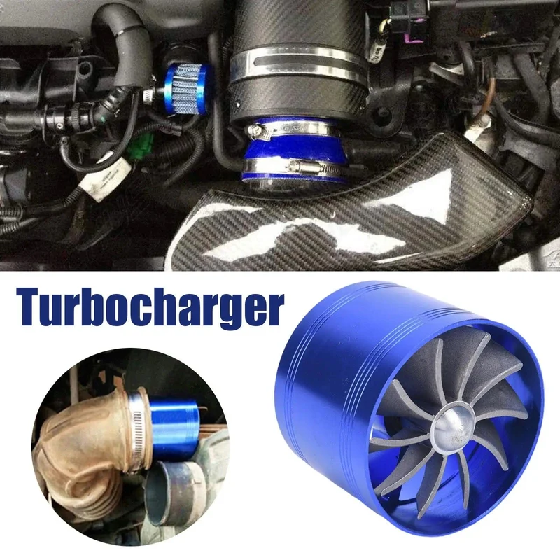 Doppel Kompressor Auto Turbo Air Intake Turbine Gas Fuel Saver Fan Turbine mit Einzelnen Propeller 6.4*5cm für air Intake C7S6