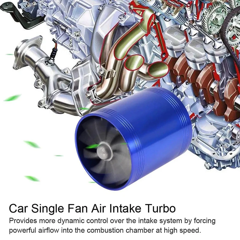 Doppel Kompressor Auto Turbo Air Intake Turbine Gas Fuel Saver Fan Turbine mit Einzelnen Propeller 6.4*5cm für air Intake C7S6