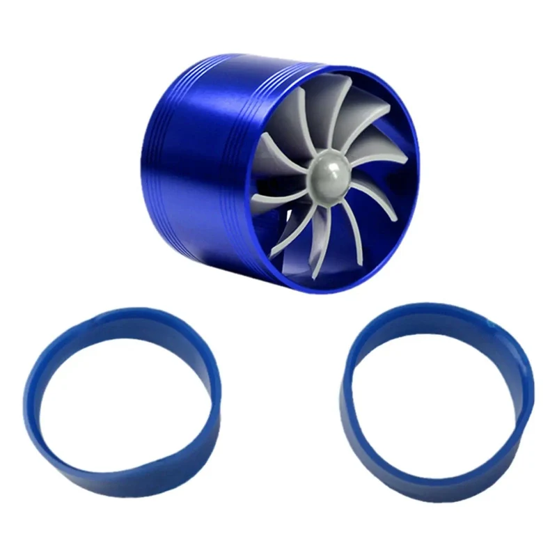 Doppel Kompressor Auto Turbo Air Intake Turbine Gas Fuel Saver Fan Turbine mit Einzelnen Propeller 6.4*5cm für air Intake C7S6