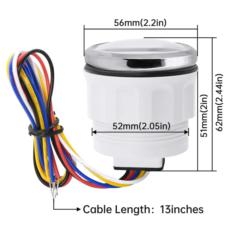 52mm Digitaler GPS Tacho TFT Bildschirm Wasserdichter Kilometerzähler einstellen Mph Knoten Km/h Geschwindigkeitsmesser für Boot Auto Motor Yacht 12V 24V