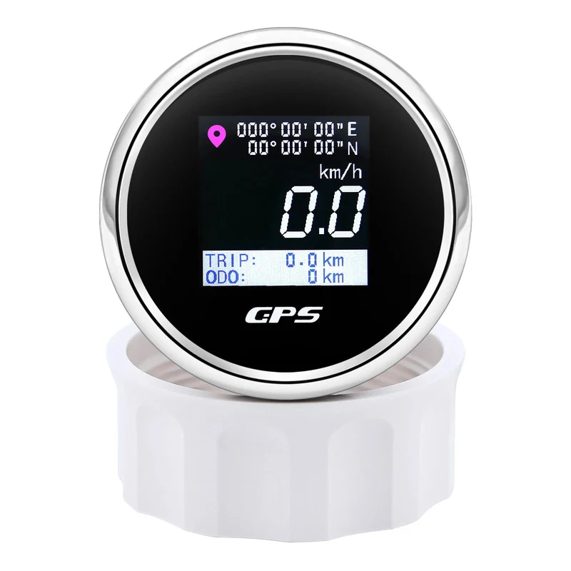 52mm Digitaler GPS Tacho TFT Bildschirm Wasserdichter Kilometerzähler einstellen Mph Knoten Km/h Geschwindigkeitsmesser für Boot Auto Motor Yacht 12V 24V