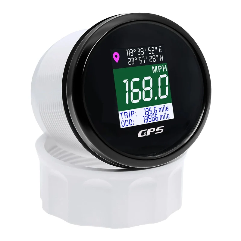 52mm Digitaler GPS Tacho TFT Bildschirm Wasserdichter Kilometerzähler einstellen Mph Knoten Km/h Geschwindigkeitsmesser für Boot Auto Motor Yacht 12V 24V