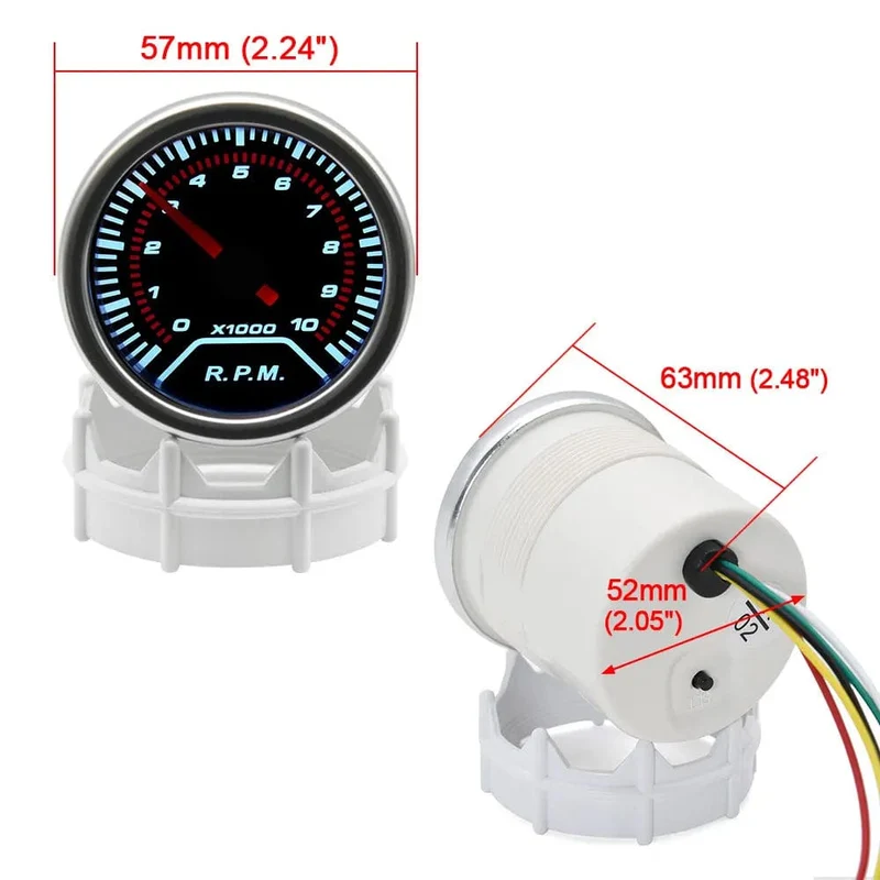 2 "52mm Universal 12V LED Smoke Len -1 ~ 0 ~ 2 BAR Turbo Boost Gauge Meter/Turbo Boost Meter mit weißer LED-Hintergrundbeleuchtung für 12V Auto