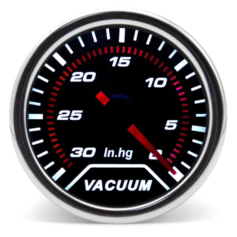 2 "52mm Universal 12V LED Smoke Len -1 ~ 0 ~ 2 BAR Turbo Boost Gauge Meter/Turbo Boost Meter mit weißer LED-Hintergrundbeleuchtung für 12V Auto