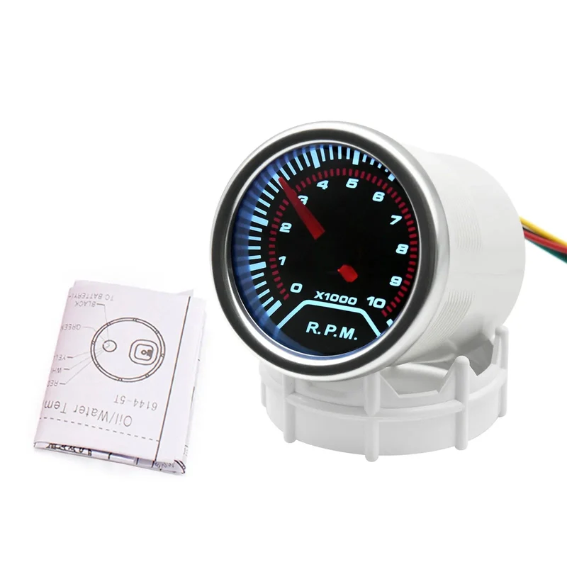 2 "52mm Universal 12V LED Smoke Len -1 ~ 0 ~ 2 BAR Turbo Boost Gauge Meter/Turbo Boost Meter mit weißer LED-Hintergrundbeleuchtung für 12V Auto