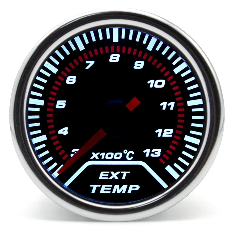 2 "52mm Universal 12V LED Smoke Len -1 ~ 0 ~ 2 BAR Turbo Boost Gauge Meter/Turbo Boost Meter mit weißer LED-Hintergrundbeleuchtung für 12V Auto