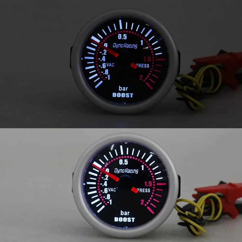 Dynoracing 2" 52mm getönte Linse Ladedruckanzeige bar psi Vakuum Wassertemperatur Öltemperatur Öldruck Voltmeter Kraftstoffstand Drehzahlmesser Drehzahlmesser