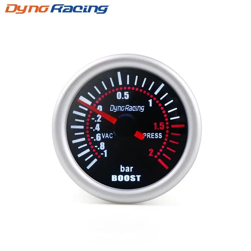 Dynoracing 2" 52mm getönte Linse Ladedruckanzeige bar psi Vakuum Wassertemperatur Öltemperatur Öldruck Voltmeter Kraftstoffstand Drehzahlmesser Drehzahlmesser