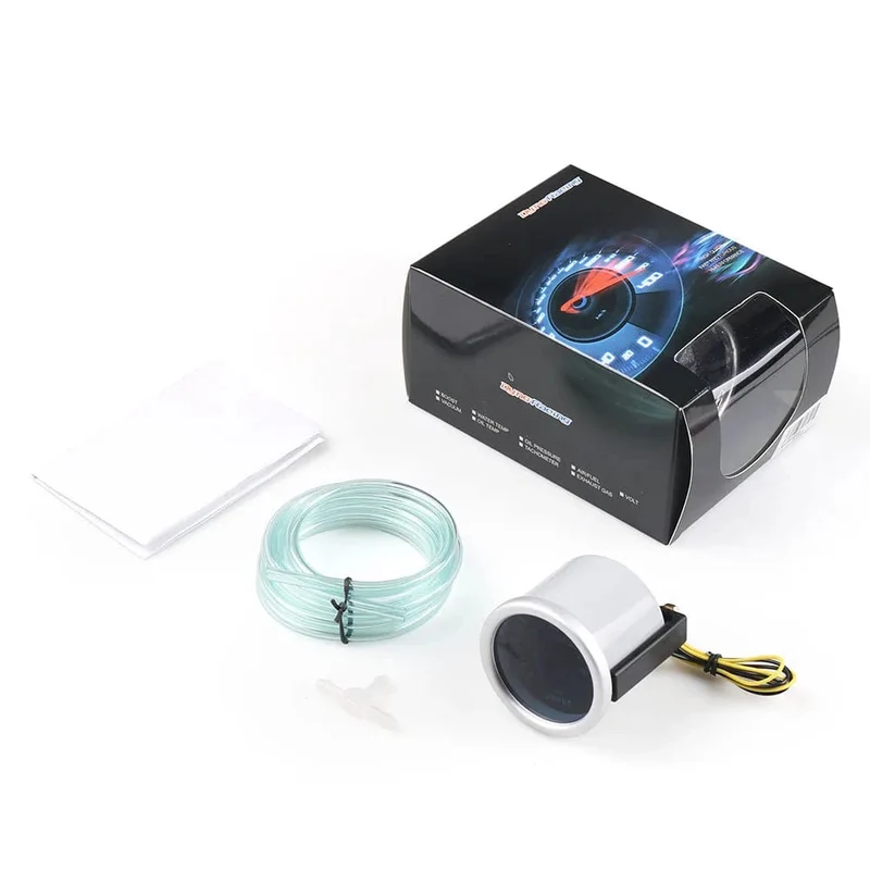 Dynoracing 2" 52mm getönte Linse Ladedruckanzeige bar psi Vakuum Wassertemperatur Öltemperatur Öldruck Voltmeter Kraftstoffstand Drehzahlmesser Drehzahlmesser