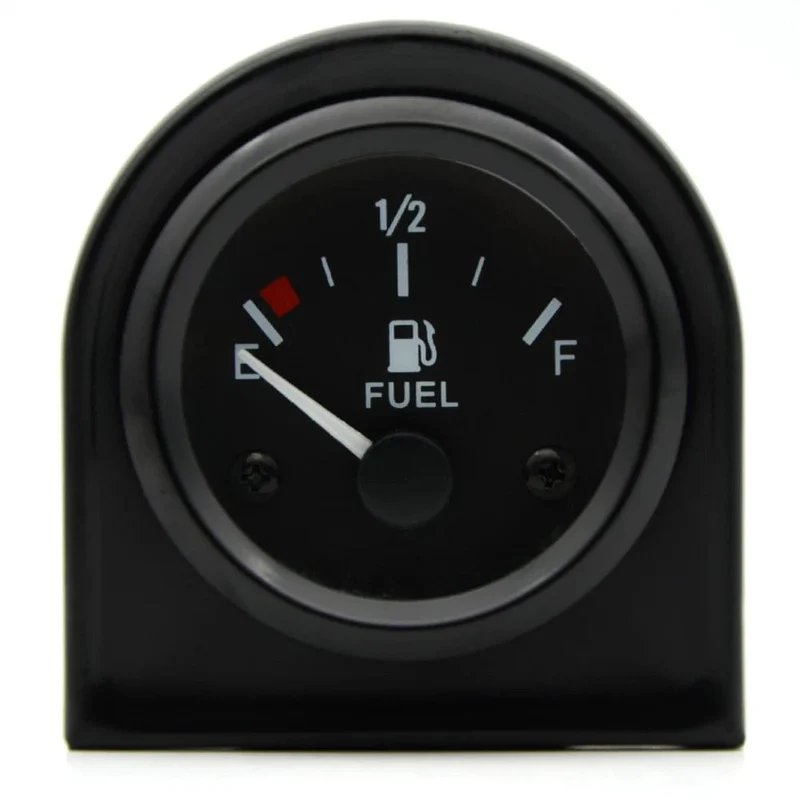 2 "52mm Tankanzeige Auto Meter Weiß LED Licht Schwarz Felge Automotive Messgeräte 12V