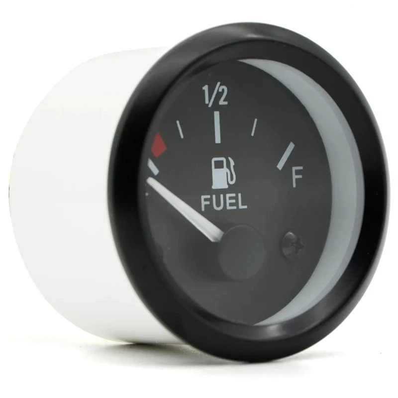 2 "52mm Tankanzeige Auto Meter Weiß LED Licht Schwarz Felge Automotive Messgeräte 12V