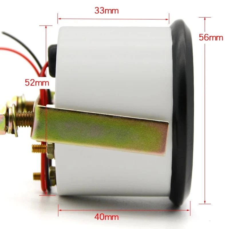 2 "52mm Tankanzeige Auto Meter Weiß LED Licht Schwarz Felge Automotive Messgeräte 12V