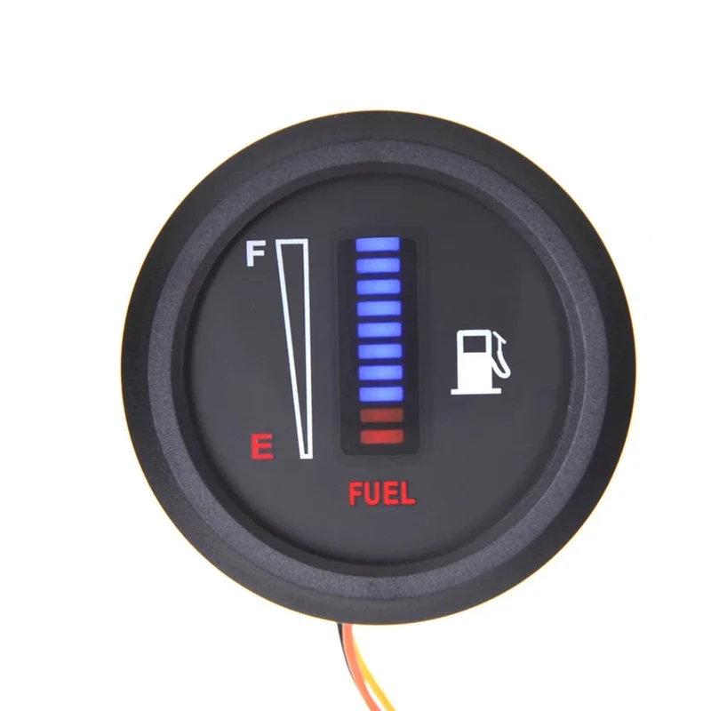 2 "52mm 12V/24V Tankanzeige Auto Motorrad Universal Tankanzeige Elektronische LED Ultradünne Auto Benzine Meter