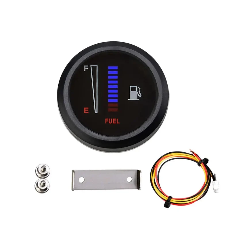 2 "52mm 12V/24V Tankanzeige Auto Motorrad Universal Tankanzeige Elektronische LED Ultradünne Auto Benzine Meter