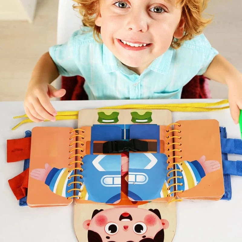 Puzzle-Spielzeug für die Früherziehung von Kindern, Spielzeugbuch zum Trainieren grundlegender Selbstpflegefähigkeiten, Beschäftigungsbrett für Kinder ab 3 Jahren