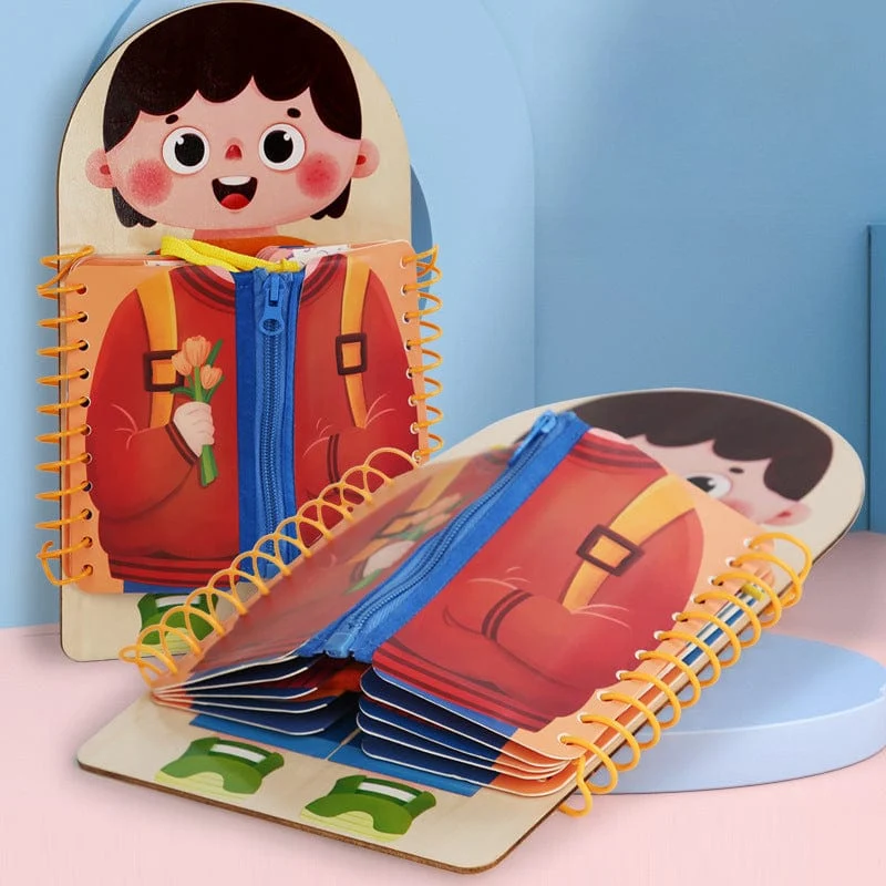 Puzzle-Spielzeug für die Früherziehung von Kindern, Spielzeugbuch zum Trainieren grundlegender Selbstpflegefähigkeiten, Beschäftigungsbrett für Kinder ab 3 Jahren