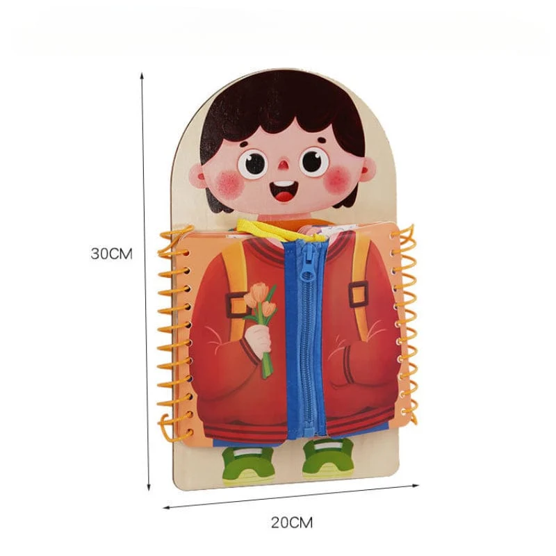 Puzzle-Spielzeug für die Früherziehung von Kindern, Spielzeugbuch zum Trainieren grundlegender Selbstpflegefähigkeiten, Beschäftigungsbrett für Kinder ab 3 Jahren