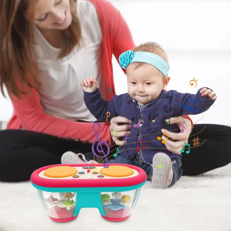 KENLUMO 2024 Neues Musikspielzeug für Kinder, Baby-Klatschtrommel, 12+ Monate, rotierende Musik, sensorisches Spielzeug, Blitzlicht-Instrument, frühe Bildung