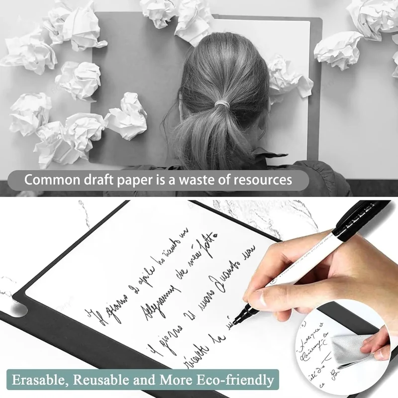 A5 Tragbares, magisches, wiederverwendbares Whiteboard-Notizbuch, Wochenplaner, stilvolle Büro-Notizbücher, Memo-Whiteboard mit Stiftlöschtuch