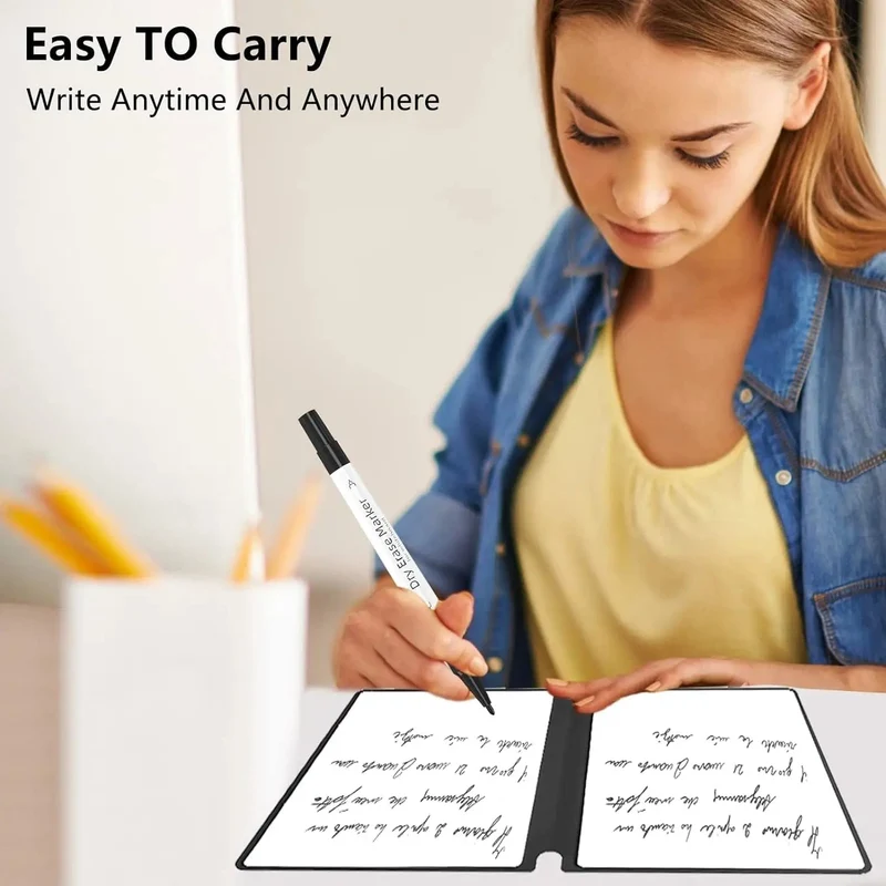 A5 Tragbares, magisches, wiederverwendbares Whiteboard-Notizbuch, Wochenplaner, stilvolle Büro-Notizbücher, Memo-Whiteboard mit Stiftlöschtuch