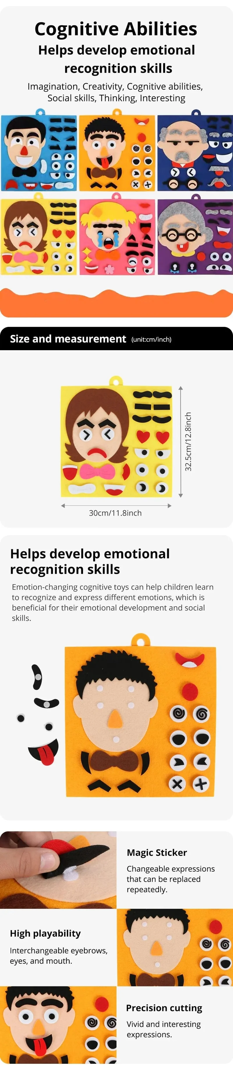 DIY Emotion Change Puzzle Spielzeug Kreativer Gesichtsausdruck Kinder Lernen Lernspielzeug Für Kinder Lustiges Set Spaß Geschenk