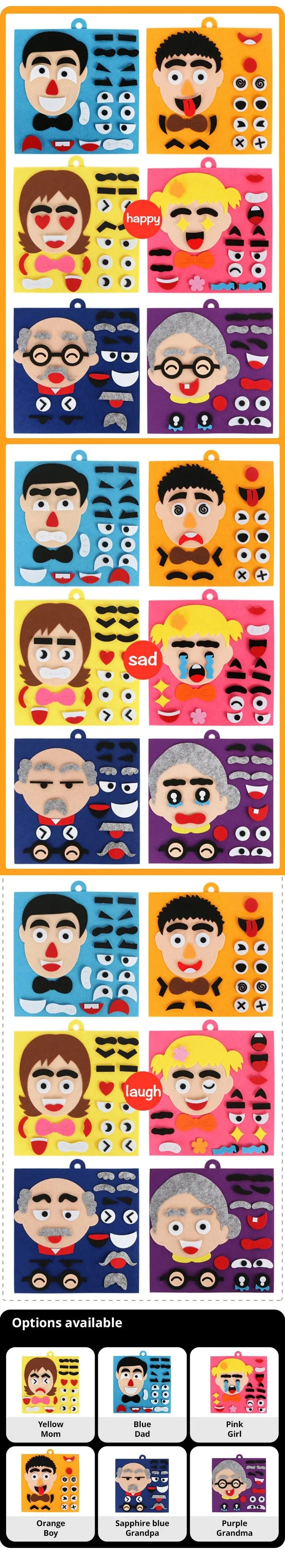 DIY Emotion Change Puzzle Spielzeug Kreativer Gesichtsausdruck Kinder Lernen Lernspielzeug Für Kinder Lustiges Set Spaß Geschenk