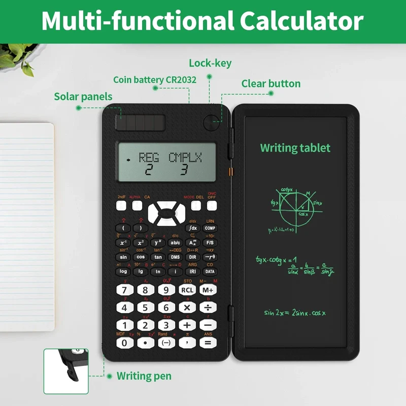 Wissenschaftlicher Rechner Mit Schreiben Tablet 991MS 349 Funktionen Engineering Finanz rechner Für Schule Studenten Büro Solar