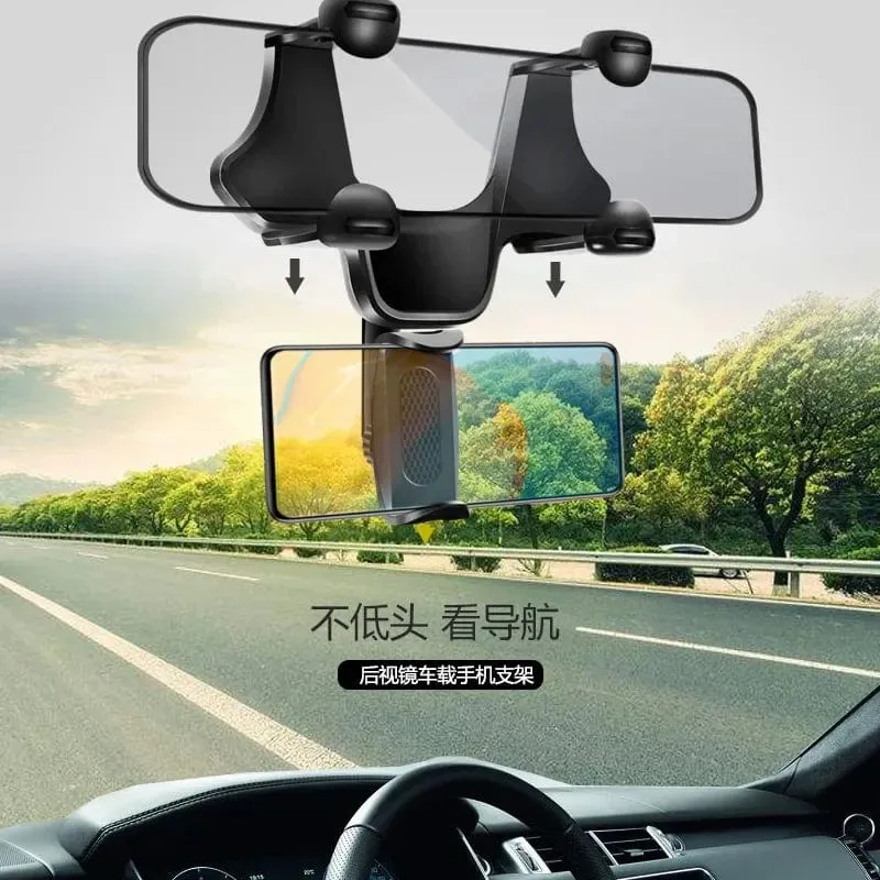 360 ° Auto-Rückspiegel-Handyhalterung für die Autohalterung Smartphone GPS-Halterung Unterstützung drehbar verstellbares Teleskoptelefon
