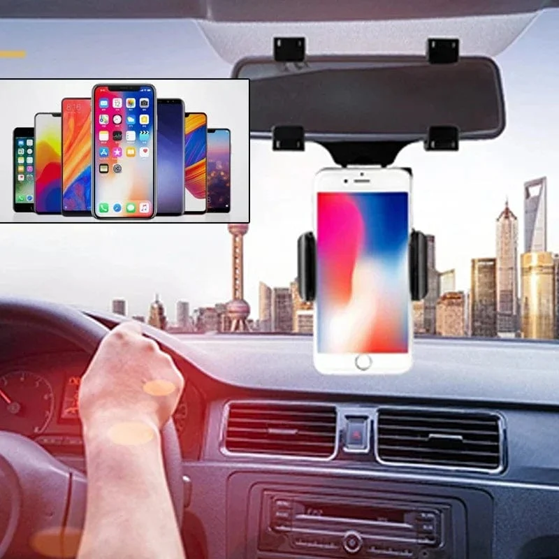 360 ° Auto-Rückspiegel-Handyhalterung für die Autohalterung Smartphone GPS-Halterung Unterstützung drehbar verstellbares Teleskoptelefon