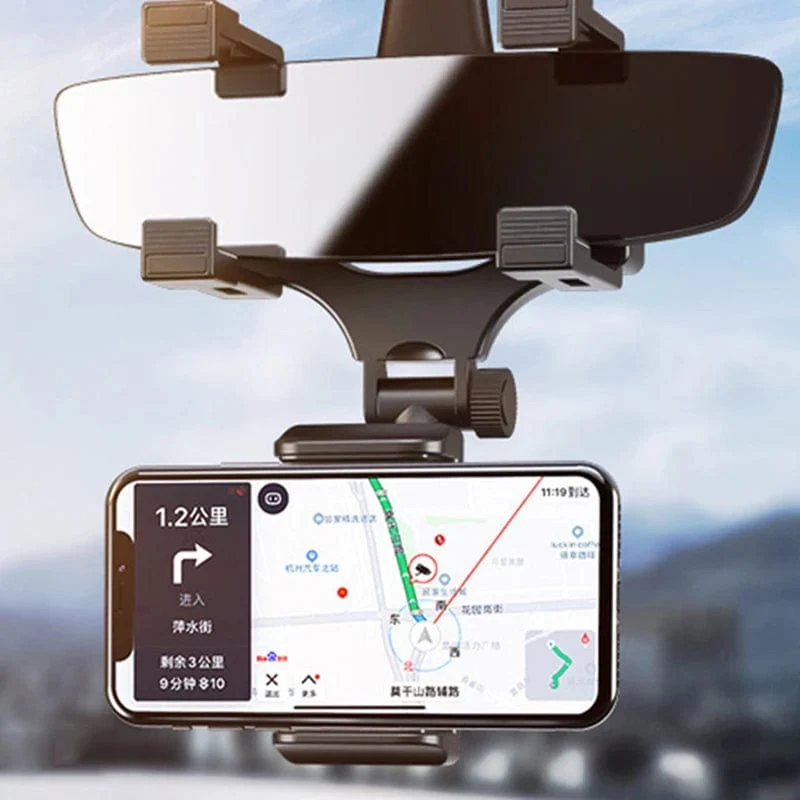 Universal 360 Grad drehbare Auto-Rückspiegelhalterung, Ständer, Halter, Halterung für Handy, GPS, Auto-Rückspiegelhalterung