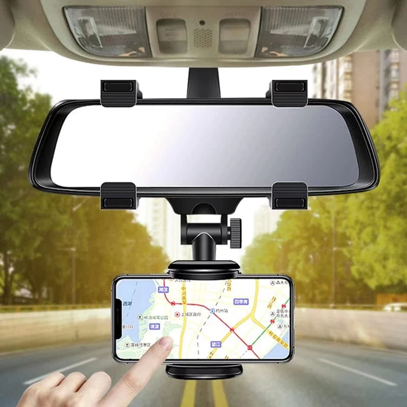 Universal 360 Grad drehbare Auto-Rückspiegelhalterung, Ständer, Halter, Halterung für Handy, GPS, Auto-Rückspiegelhalterung