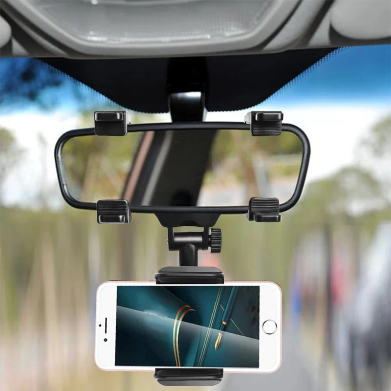 Universal 360 Grad drehbare Auto-Rückspiegelhalterung, Ständer, Halter, Halterung für Handy, GPS, Auto-Rückspiegelhalterung