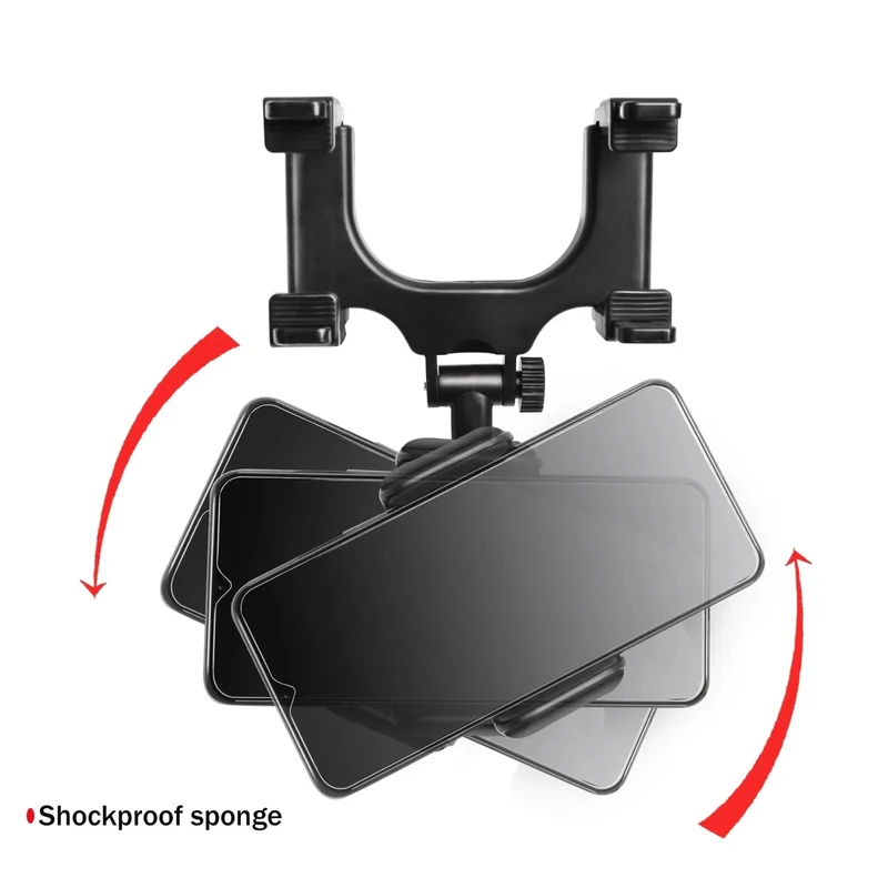Universal 360 Grad drehbare Auto-Rückspiegelhalterung, Ständer, Halter, Halterung für Handy, GPS, Auto-Rückspiegelhalterung