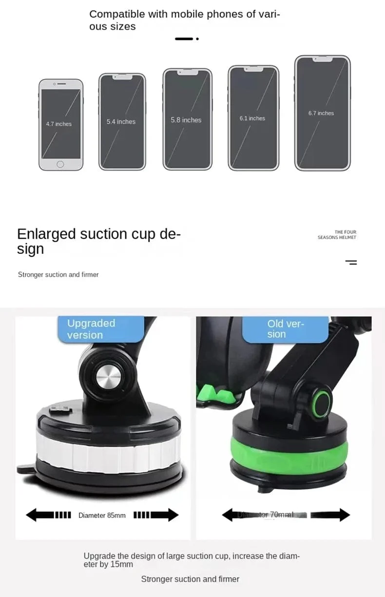 360 drehbarer Handy-Autotelefonhalter Fester stoßfester mobiler Ständer mit großer GPS-Unterstützung für iPhone Xiaomi Samsung Zubehör