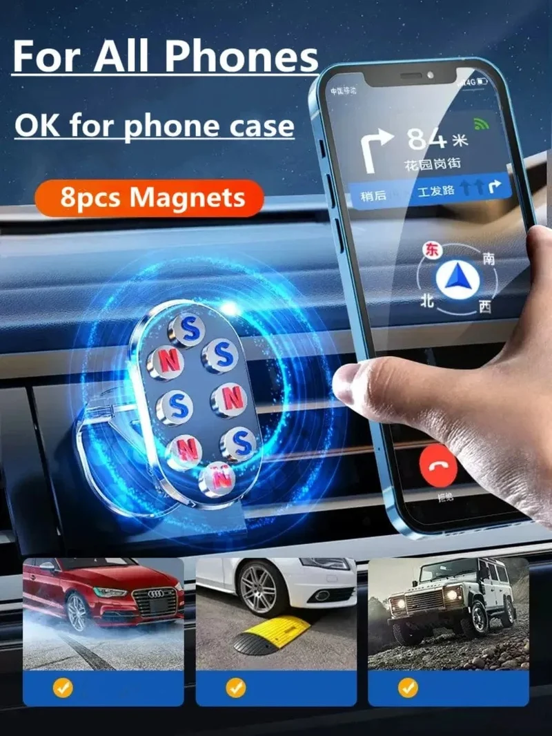 Neu 1080 drehen Magnetische Auto Telefon Halter Magnet Smartphone Unterstützung GPS Faltbare Telefon Halterung in Auto für IPhone Samsung Xiaomi