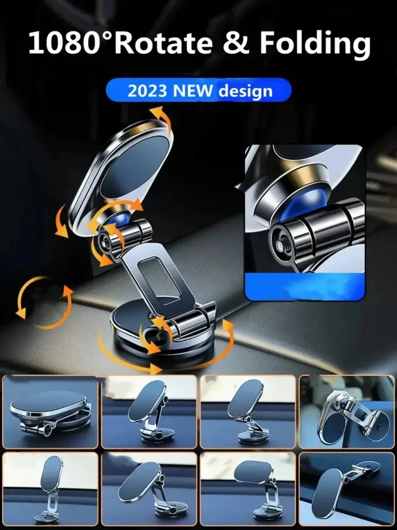 Neu 1080 drehen Magnetische Auto Telefon Halter Magnet Smartphone Unterstützung GPS Faltbare Telefon Halterung in Auto für IPhone Samsung Xiaomi