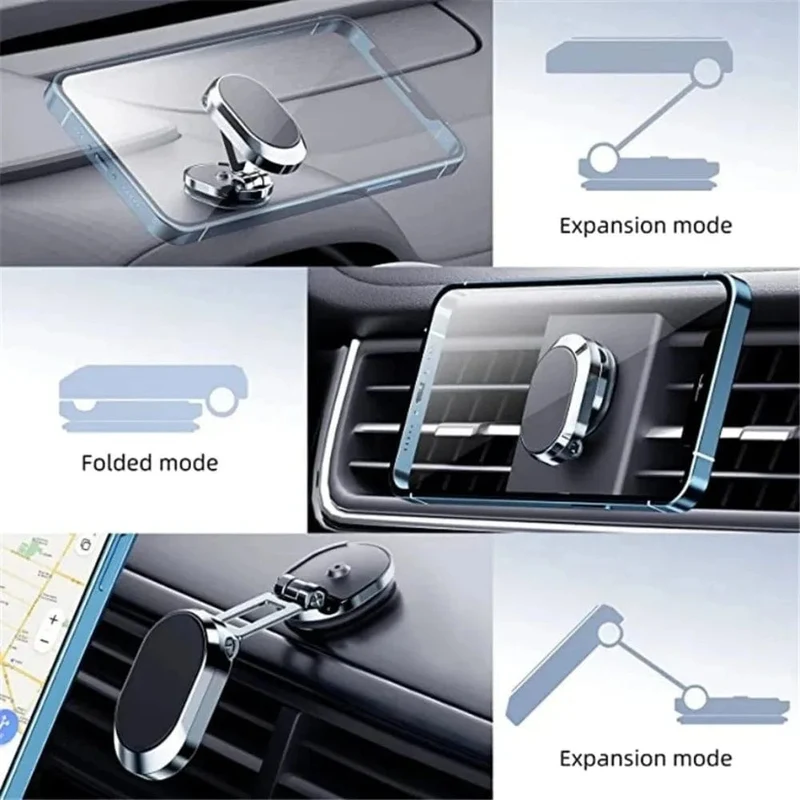 Neu 1080 drehen Magnetische Auto Telefon Halter Magnet Smartphone Unterstützung GPS Faltbare Telefon Halterung in Auto für IPhone Samsung Xiaomi