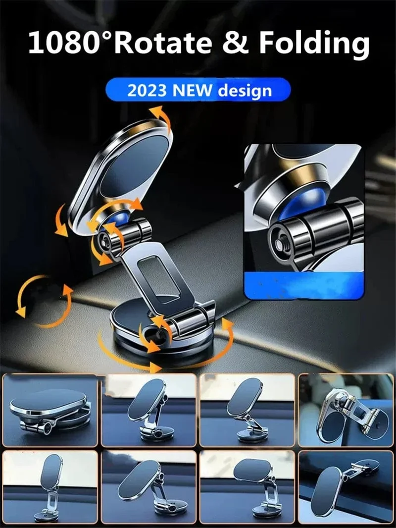 Neu 1080 drehen Magnetische Auto Telefon Halter Magnet Smartphone Unterstützung GPS Faltbare Telefon Halterung in Auto für IPhone Samsung Xiaomi