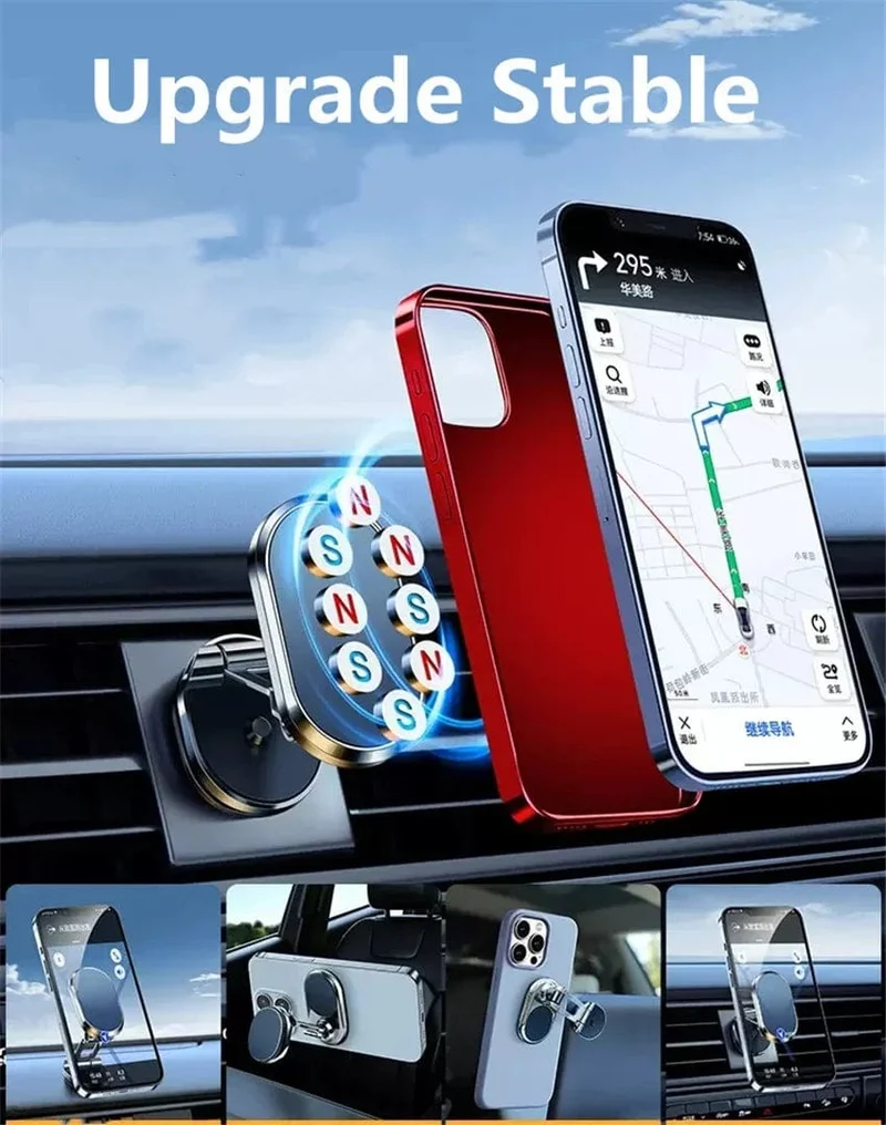 Neu 1080 drehen Magnetische Auto Telefon Halter Magnet Smartphone Unterstützung GPS Faltbare Telefon Halterung in Auto für IPhone Samsung Xiaomi