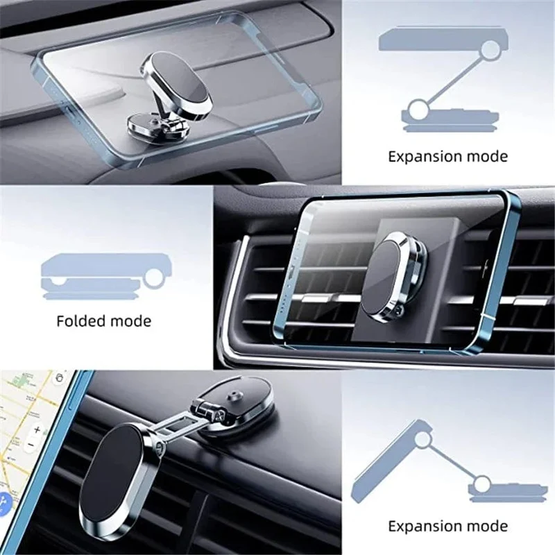 Neu 1080 drehen Magnetische Auto Telefon Halter Magnet Smartphone Unterstützung GPS Faltbare Telefon Halterung in Auto für IPhone Samsung Xiaomi